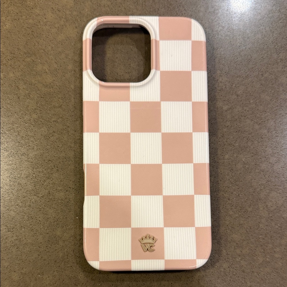 Velvet Caviar Pink and White Checkerboard iPhone 16 Pro Max Case
